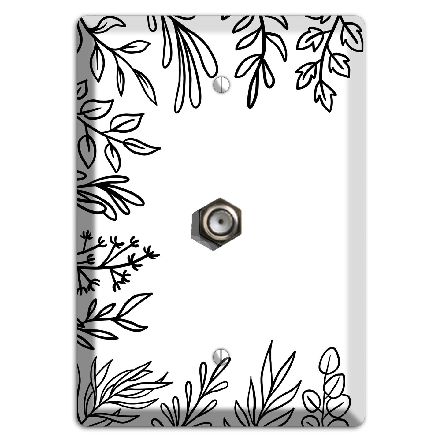 Hand-Drawn Floral 39 Cable Wallplate