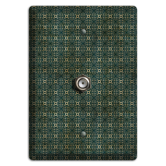 Dark Green Grunge Tapestry Cable Wallplate