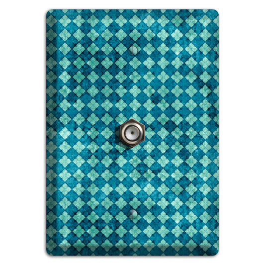 Turquoise Grunge Diamond Cable Wallplate