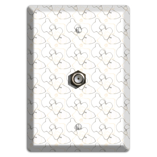 White with Irregular Circles Cable Wallplate