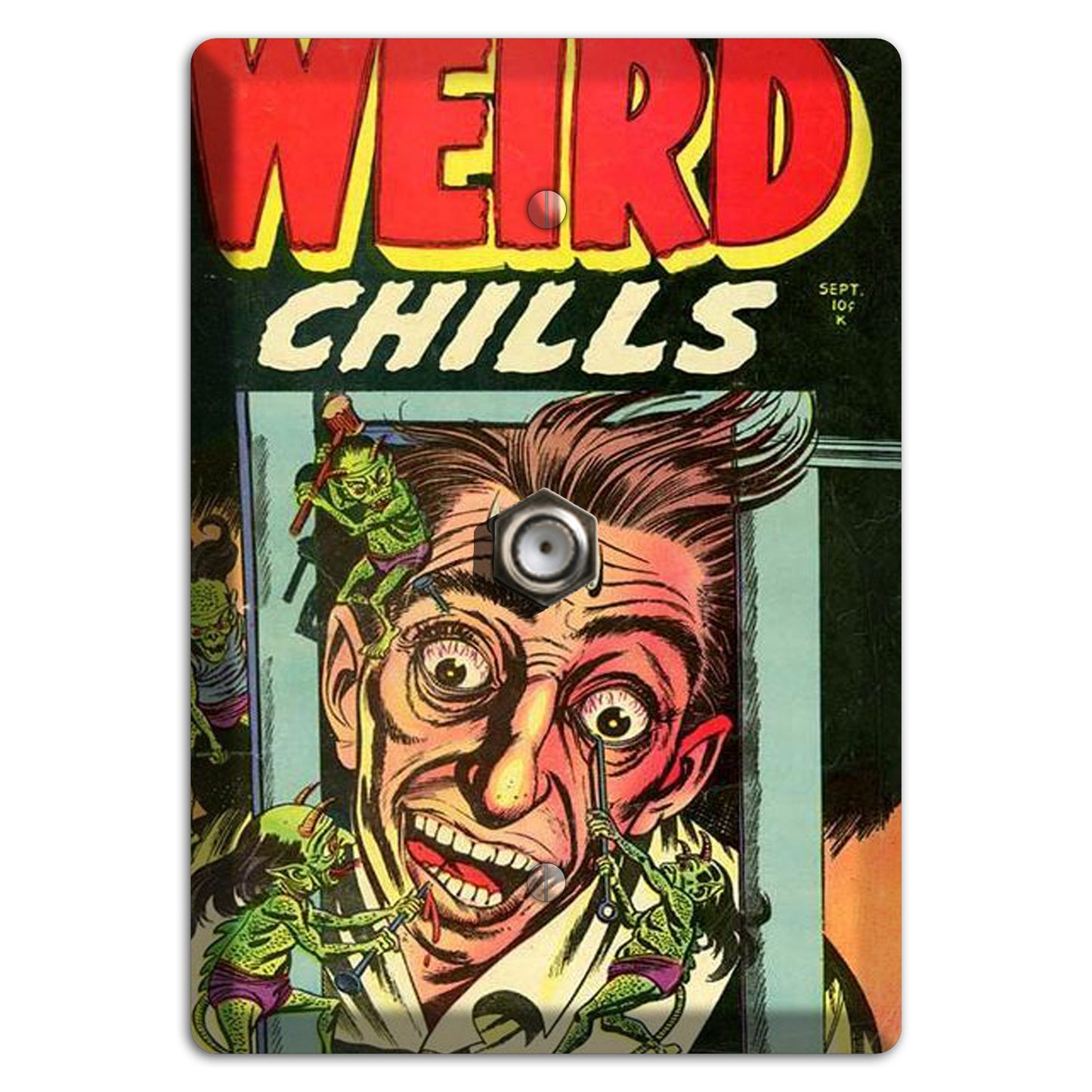 Weird Chills Vintage Comics Cable Wallplate