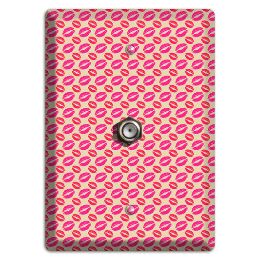 Pink and Red Kisses Cable Wallplate