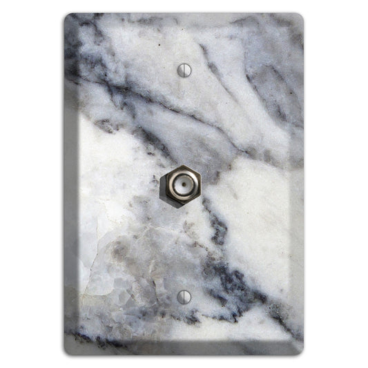 White and Grey Marble Cable Wallplate