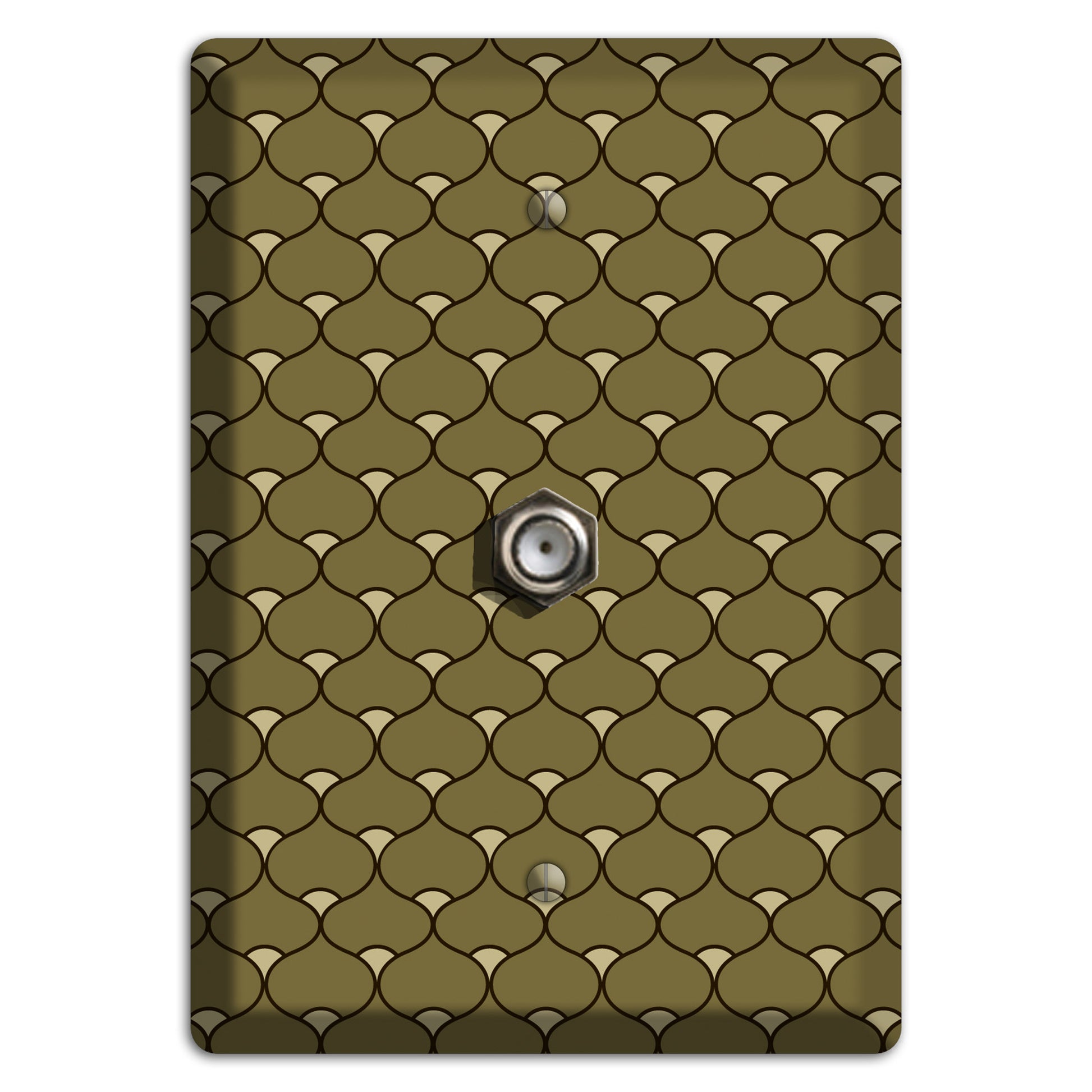 Brown Deco Scallop Cable Wallplate