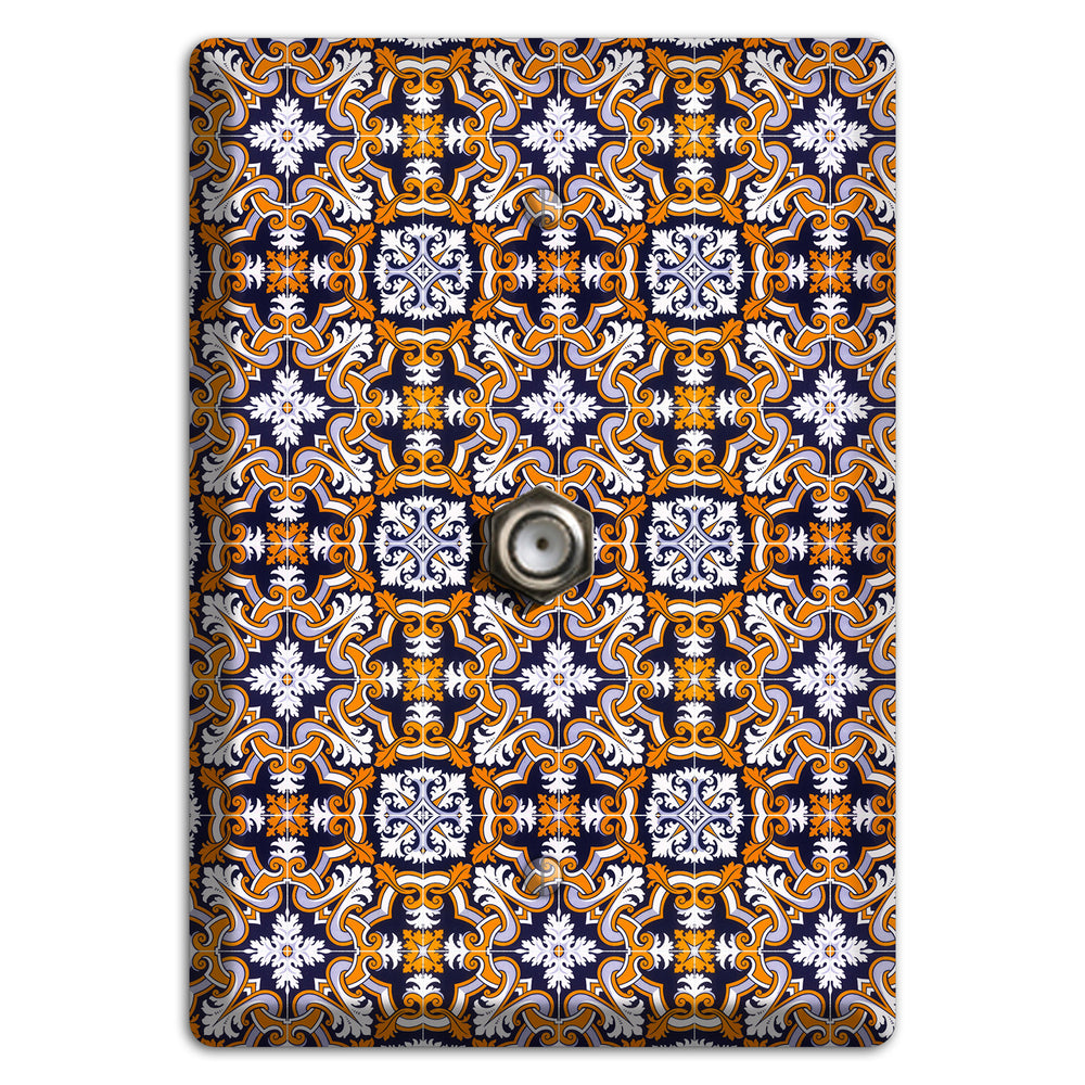 Tavira Tiles 6 Cable Wallplate