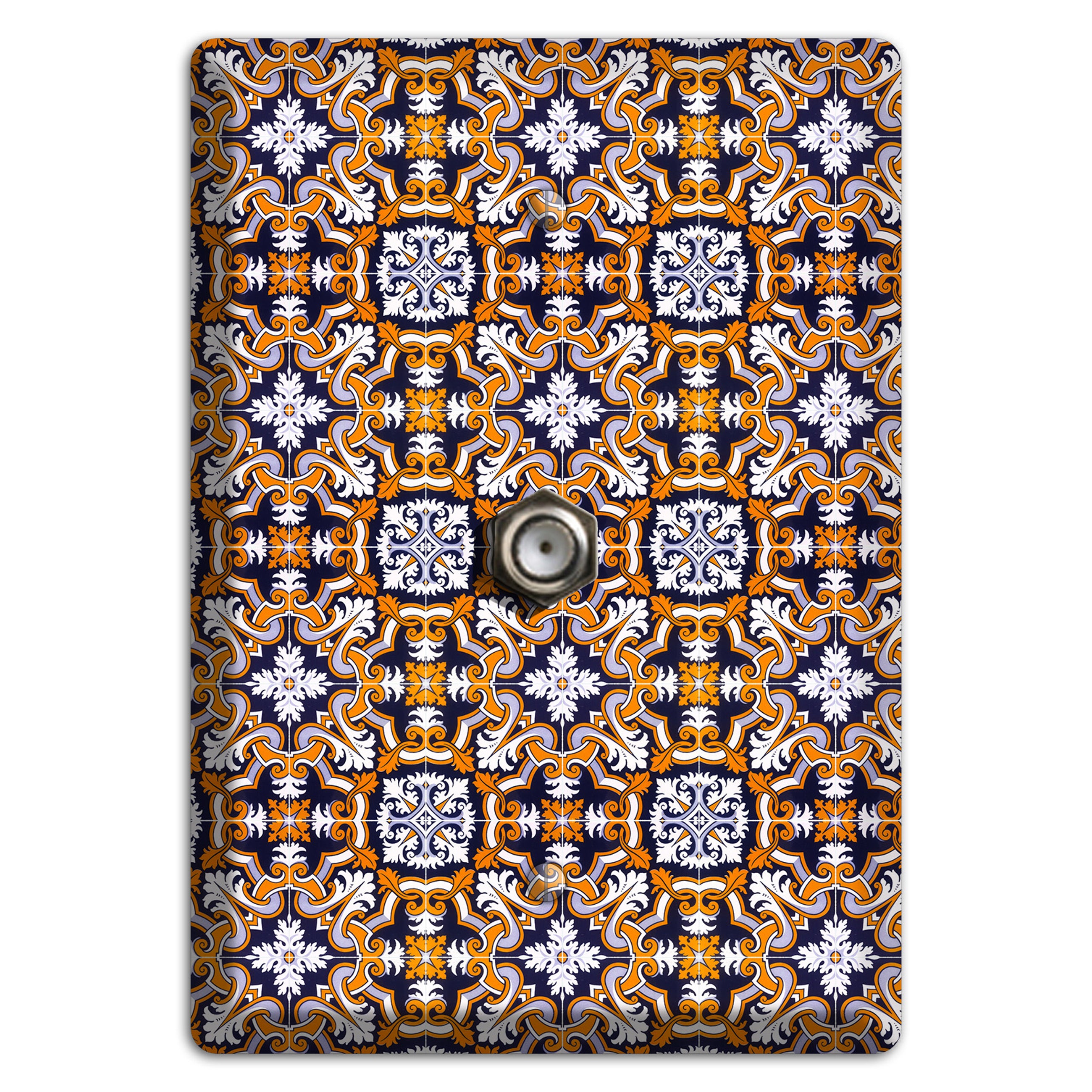 Tavira Tiles 6 Cable Wallplate