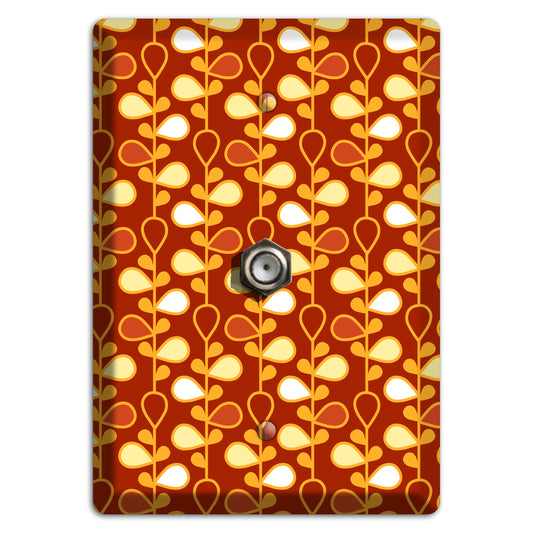 Red with Orange and Yellow Drop and Vine Cable Wallplate