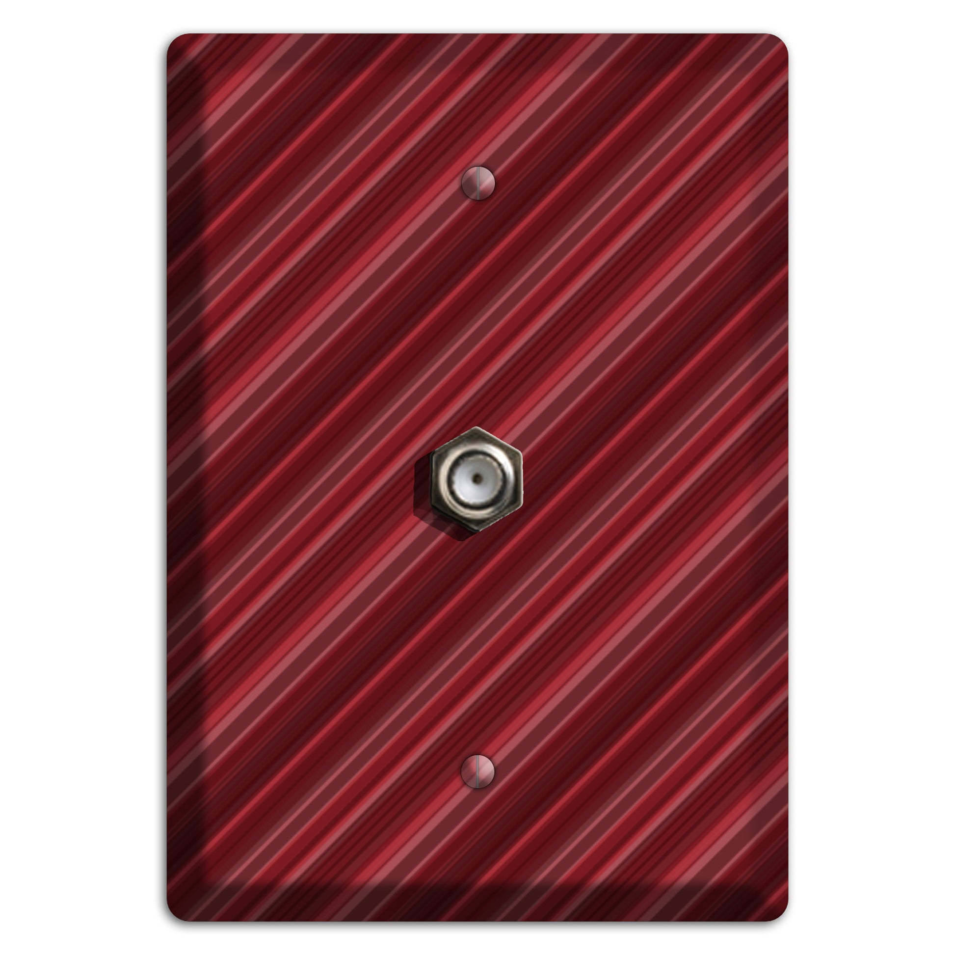 Burgundy Multi Angled Stripes Cable Wallplate