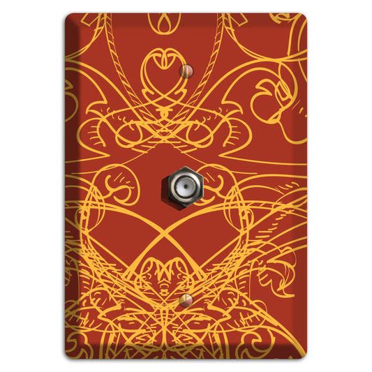 Red Deco Sketch Cable Wallplate