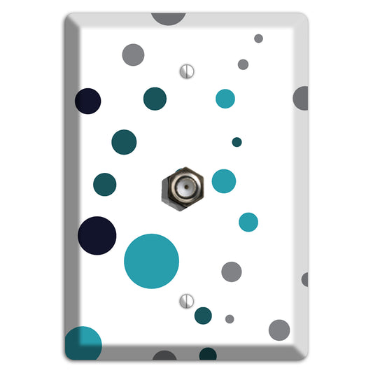 Teal and Blue Dots Cable Wallplate