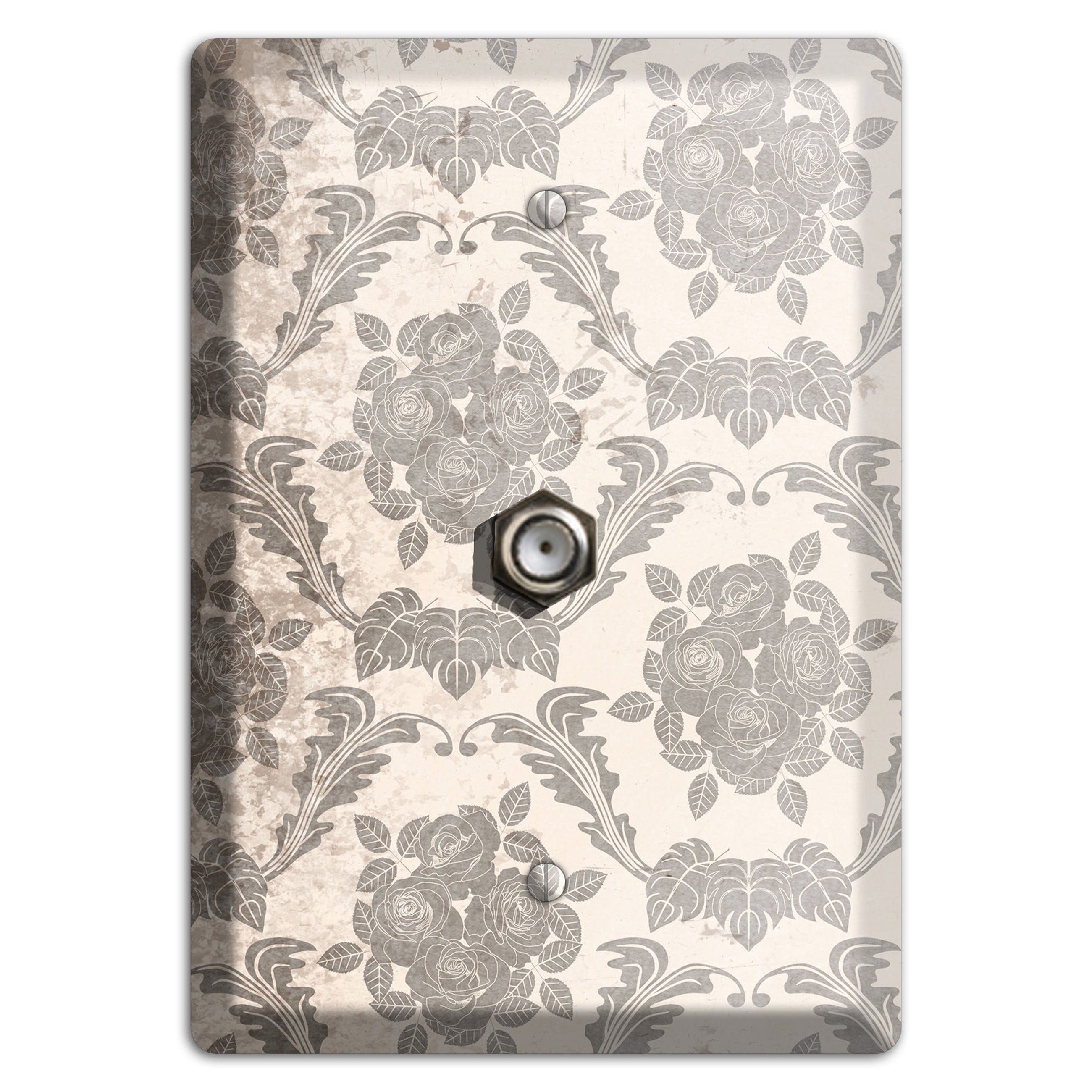 Pearl Bush Vintage Rose Damask Cable Wallplate
