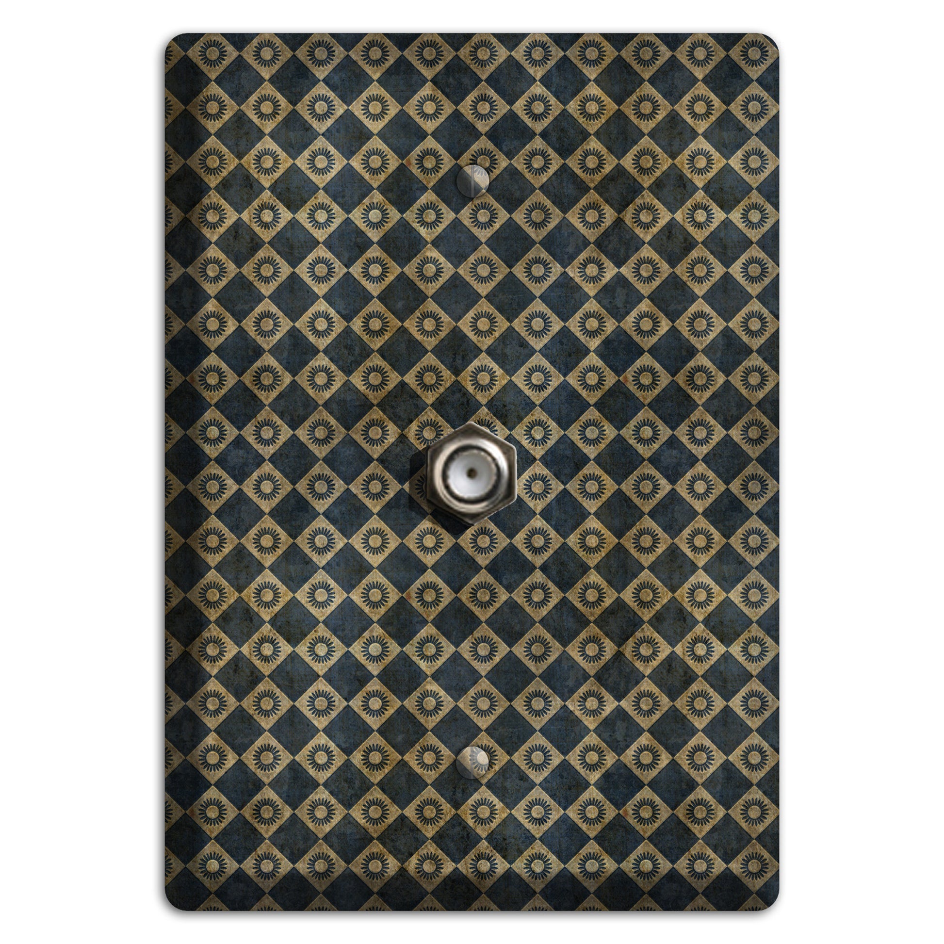 Black and Grey Diamond Circles Cable Wallplate