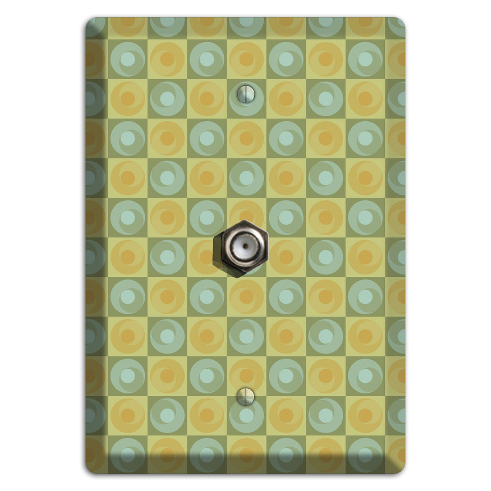 Green and Yellow Squares Cable Wallplate