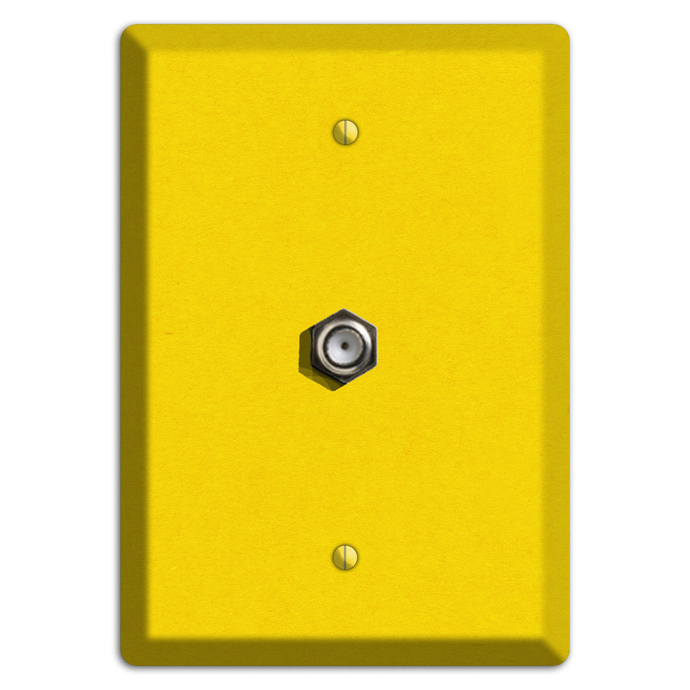 Tangerine Yellow Kraft Cable Wallplate