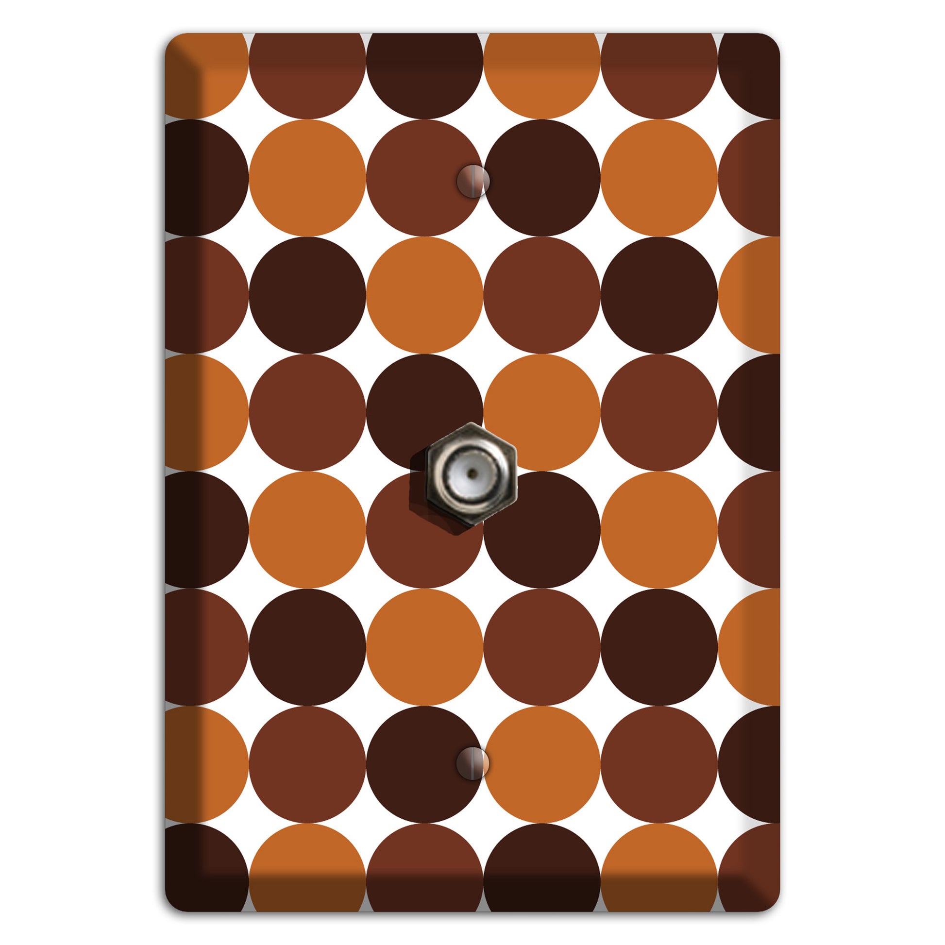 Multi Brown Tiled Dots Cable Wallplate