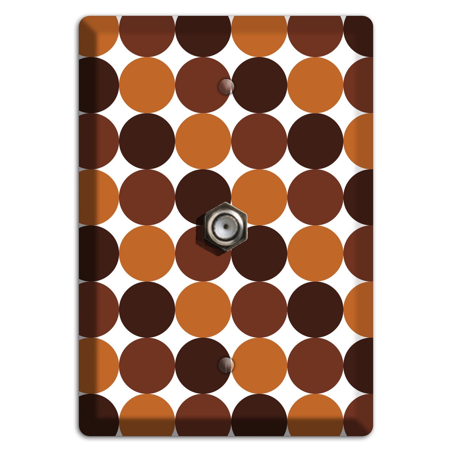 Multi Brown Tiled Dots Cable Wallplate