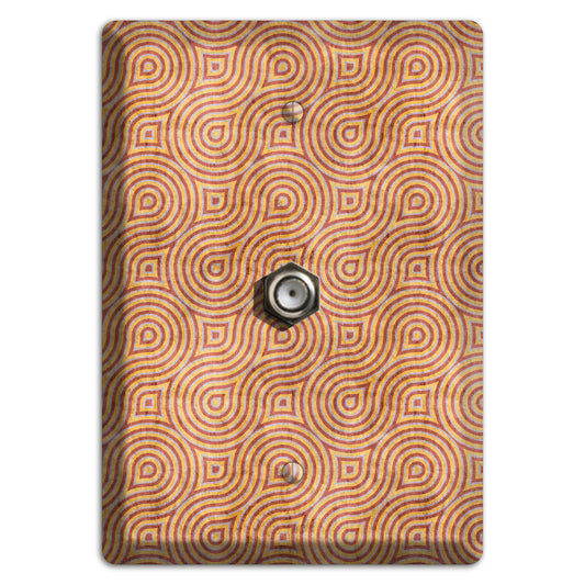 Beige and Red Swirl Cable Wallplate