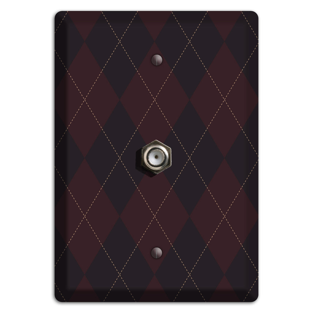Black Argyle Cable Wallplate