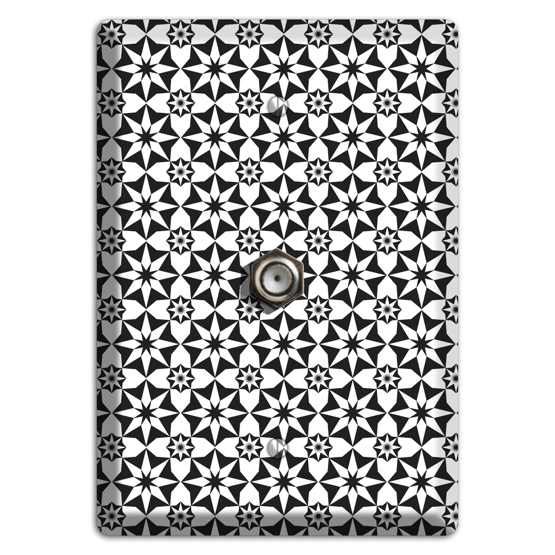 White with Black Foulard 2 Cable Wallplate