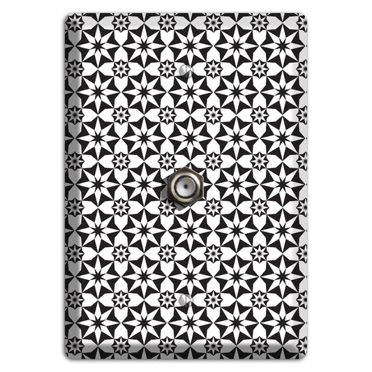 White with Black Foulard 2 Cable Wallplate