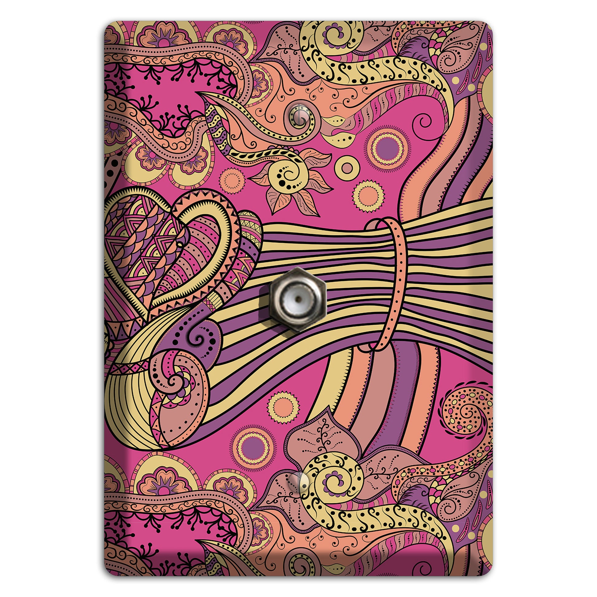 Retro Flourish 1 Cable Wallplate