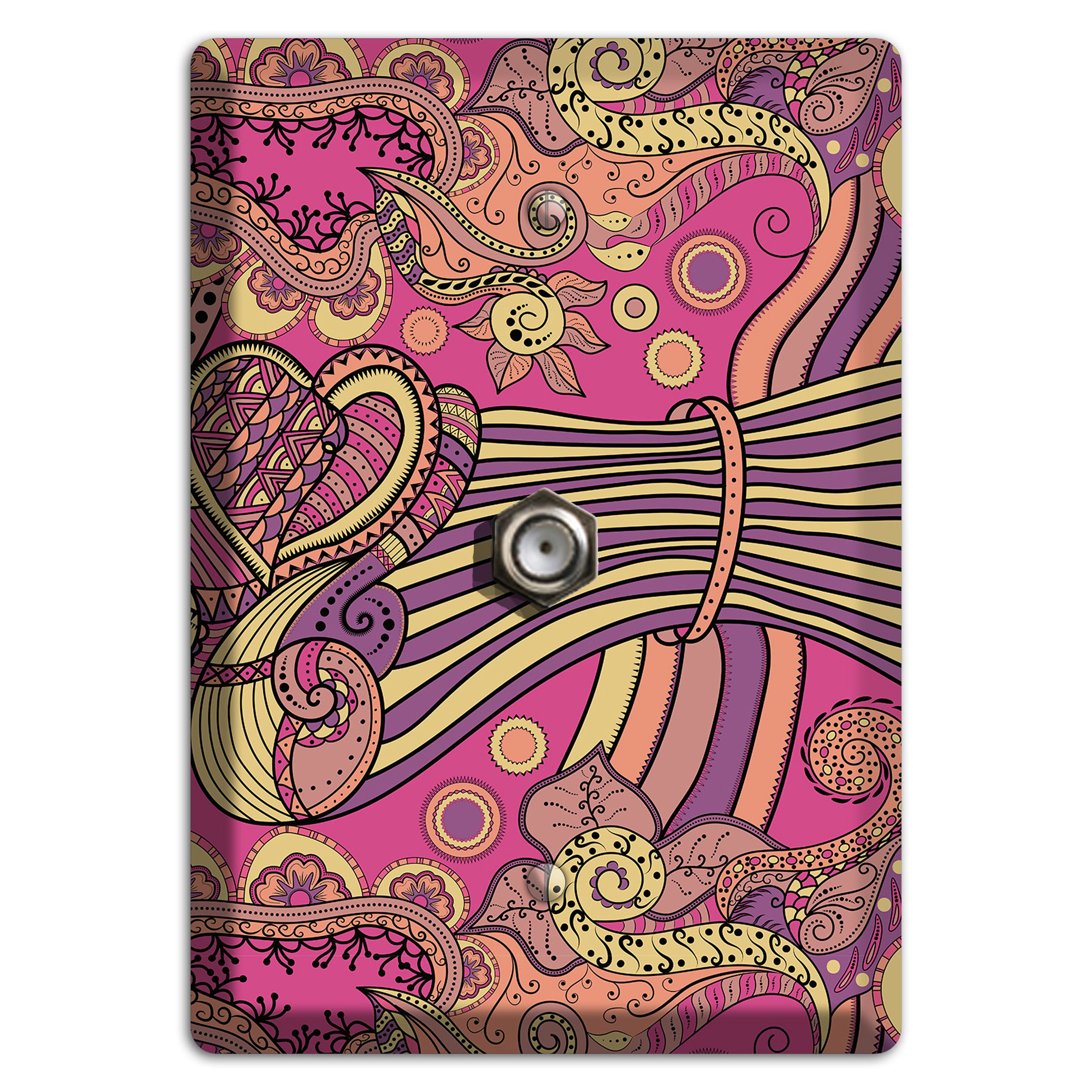 Retro Flourish 1 Cable Wallplate