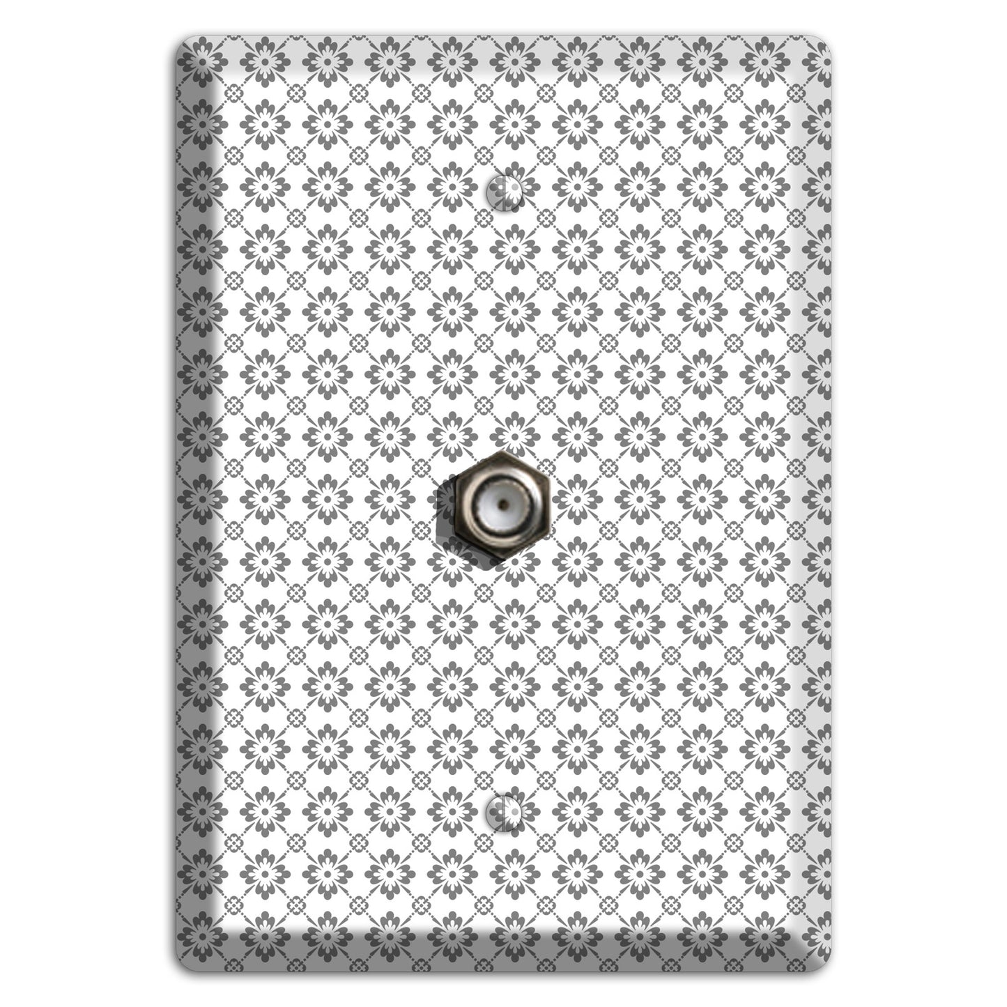 White with Grey Foulard Cable Wallplate