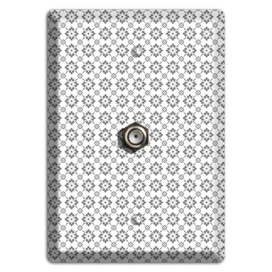 White with Grey Foulard Cable Wallplate