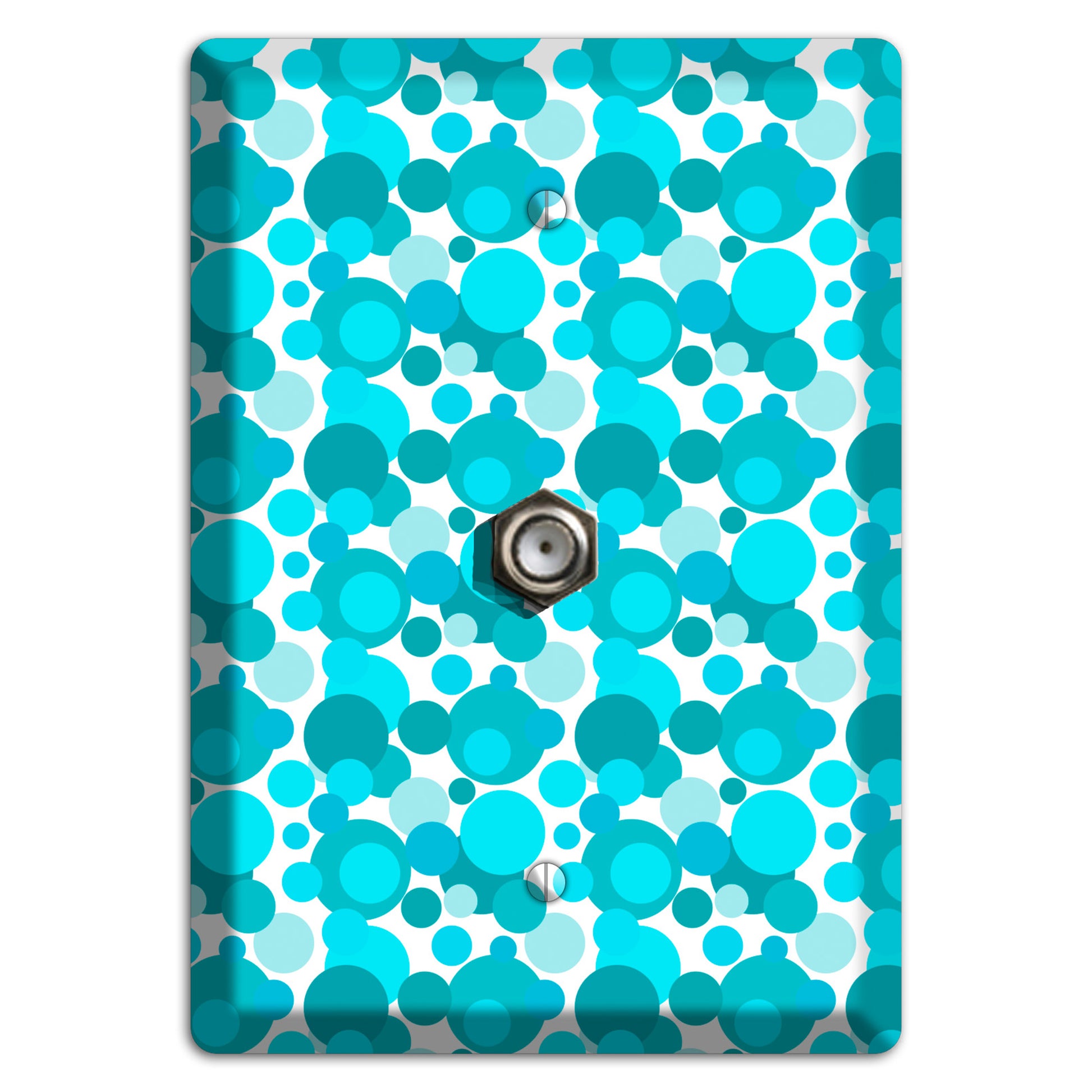 Multi Turquoise Bubble Dots Cable Wallplate