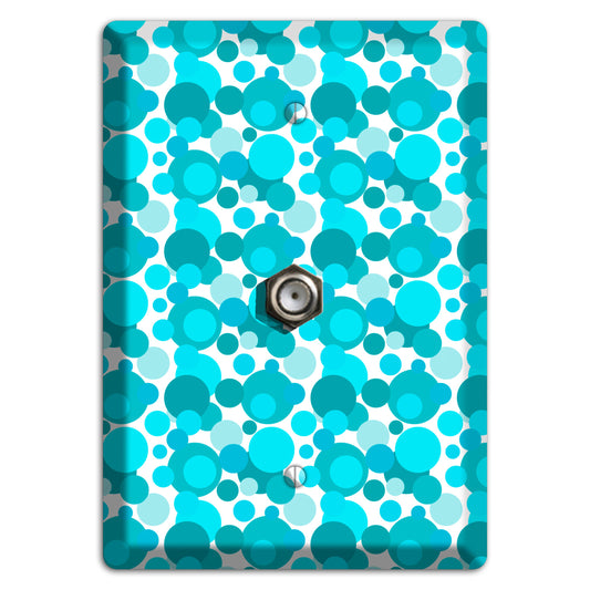 Multi Turquoise Bubble Dots Cable Wallplate
