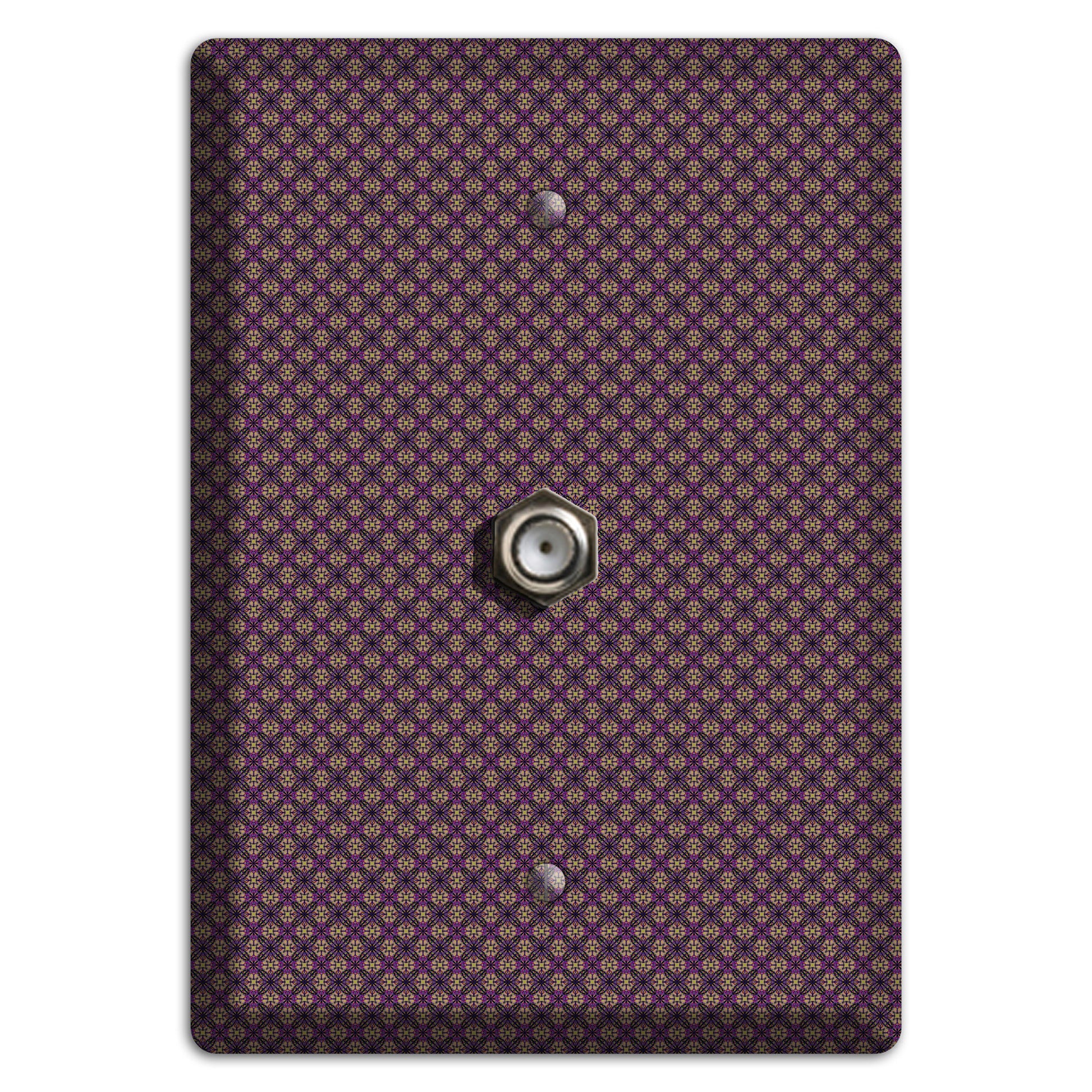 Brown and Purple Tiny Arabesque Cable Wallplate