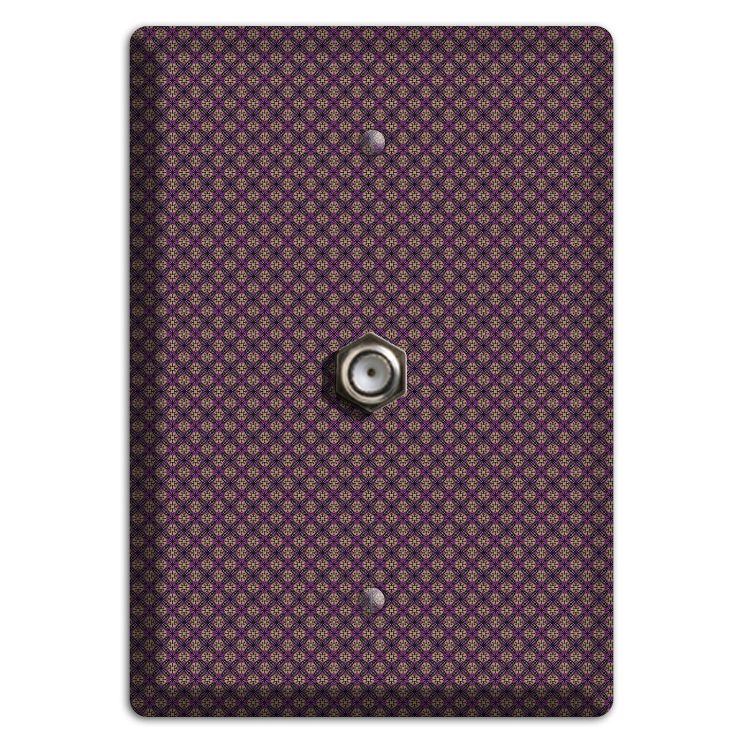 Brown and Purple Tiny Arabesque Cable Wallplate