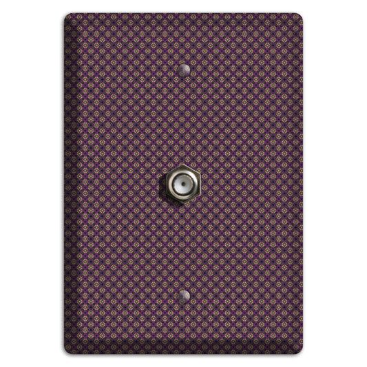 Brown and Purple Tiny Arabesque Cable Wallplate