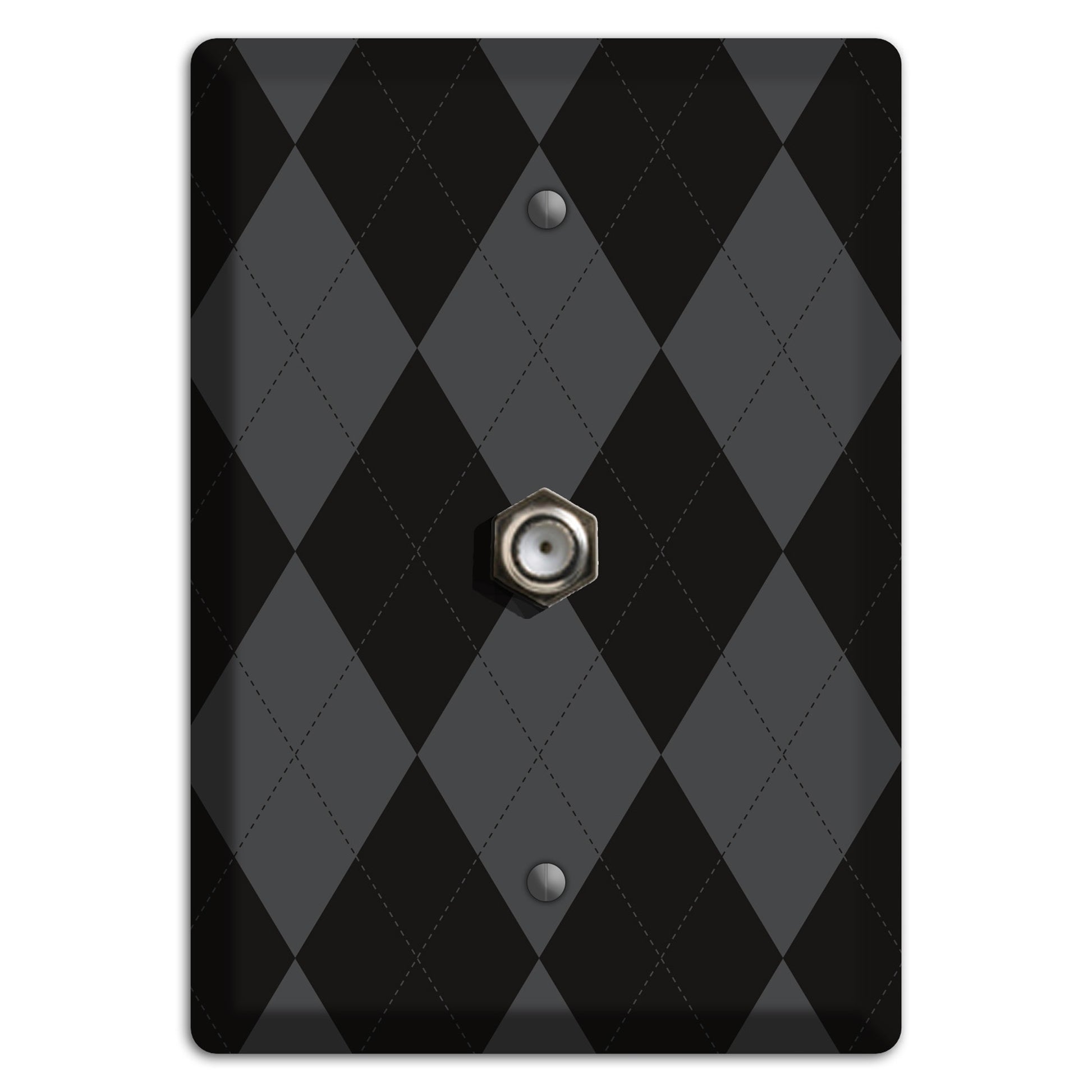Black and Grey Argyle Cable Wallplate