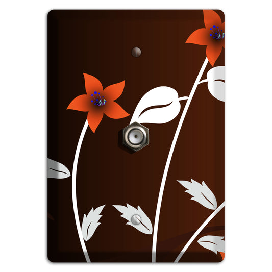 Black and Red Double Sprig Cable Wallplate