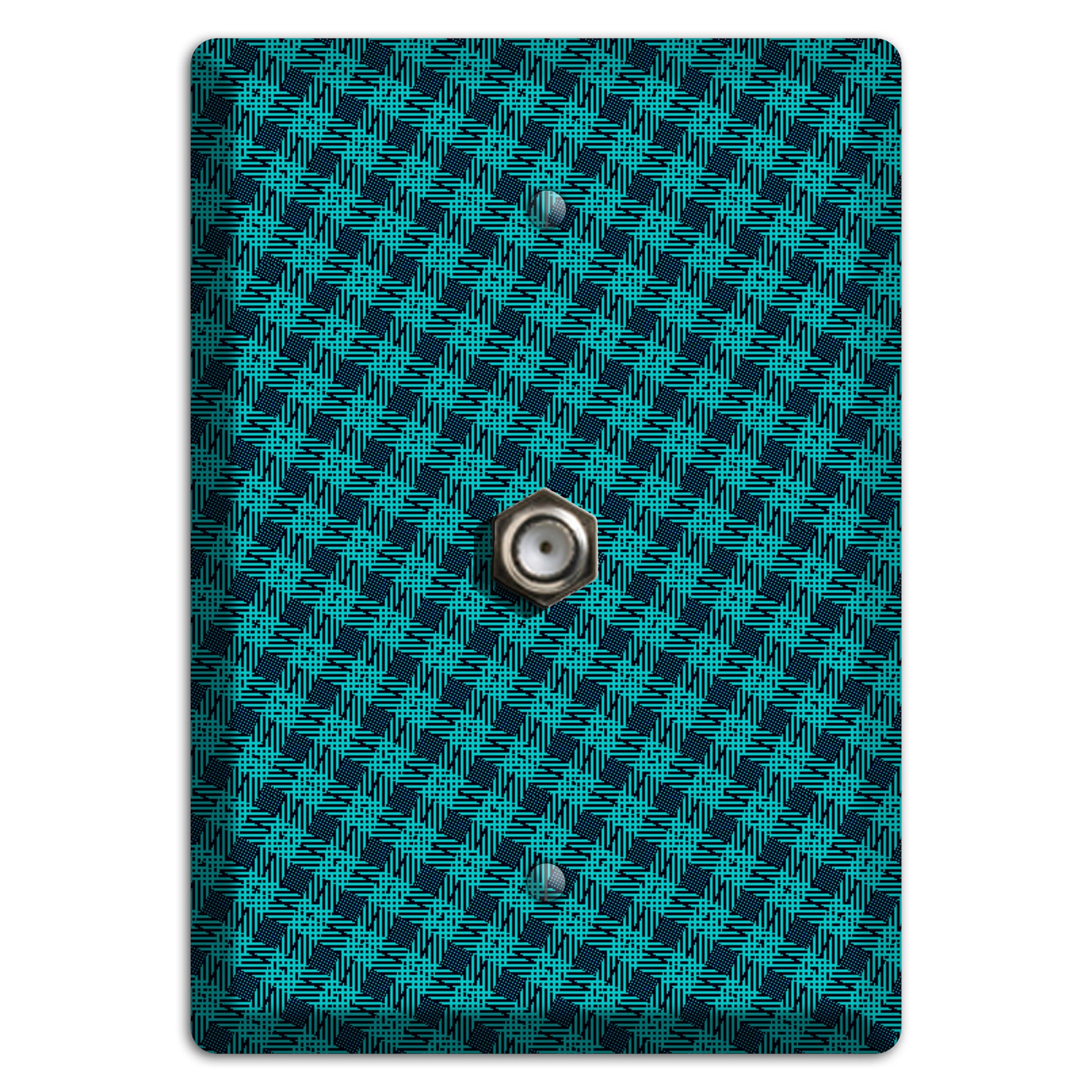 Turquoise Diamond Plaid Cable Wallplate