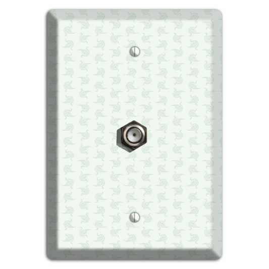 Mint Tiny Trefoil Cartouche Cable Wallplate