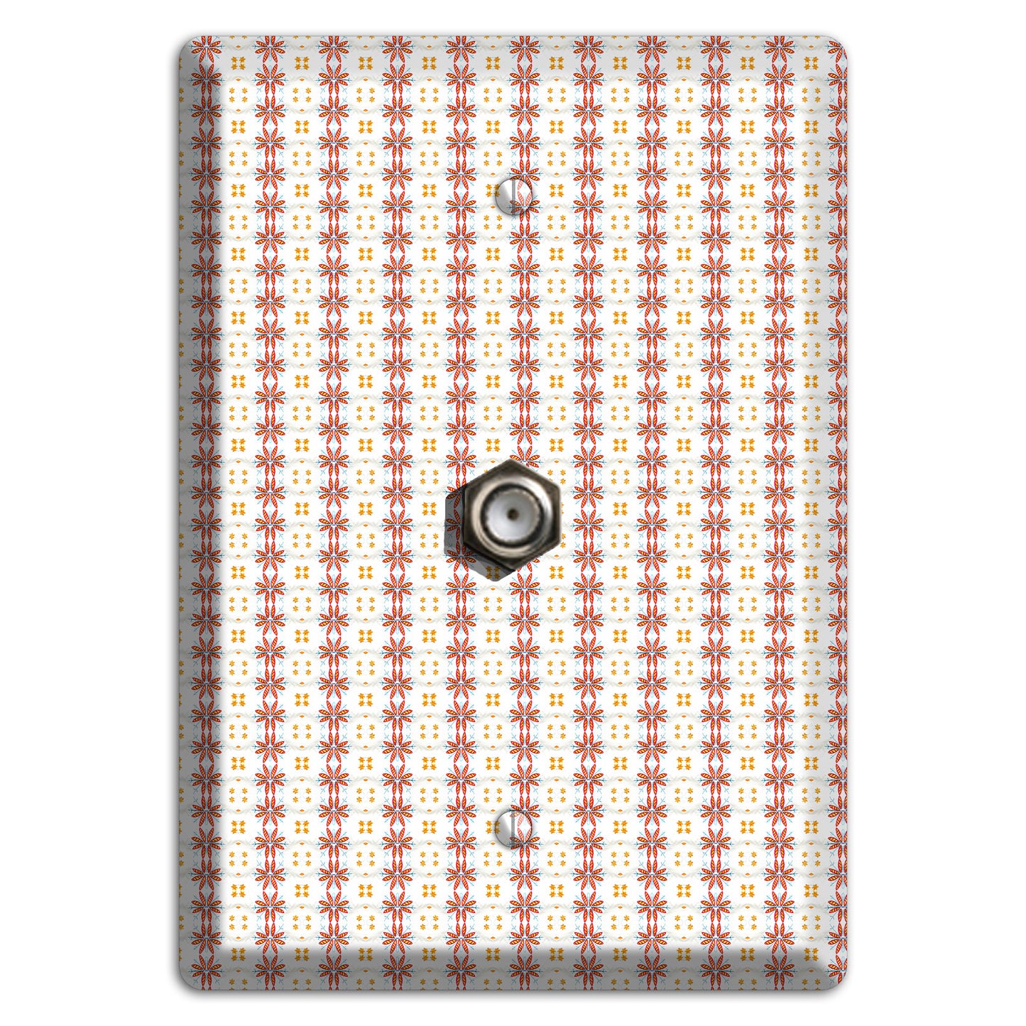 White with Red Smocking Cable Wallplate