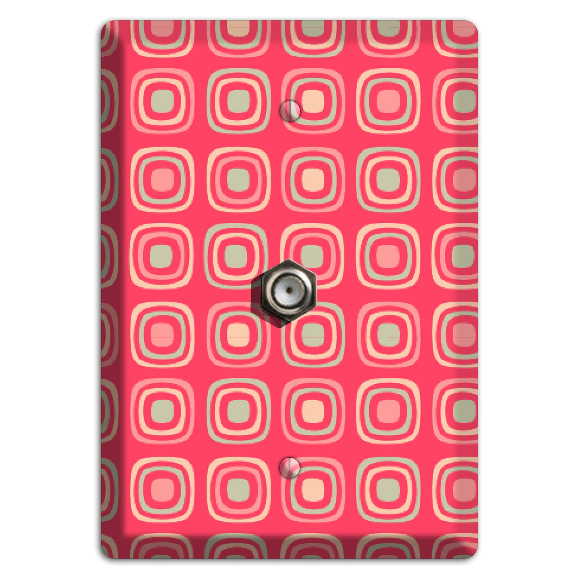 Multo Pink Retro Squares Cable Wallplate
