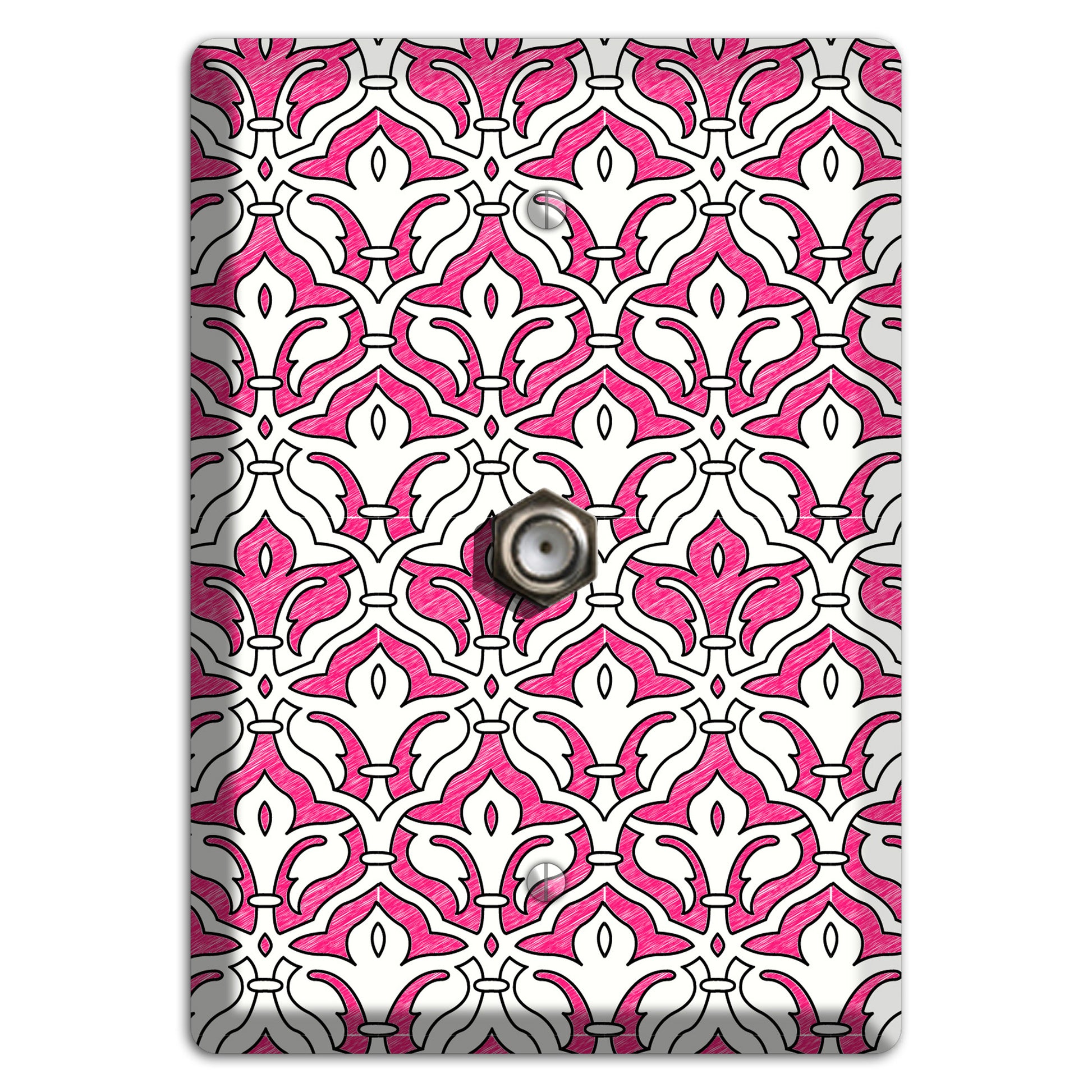 Pink Scallop Tapestry Cable Wallplate