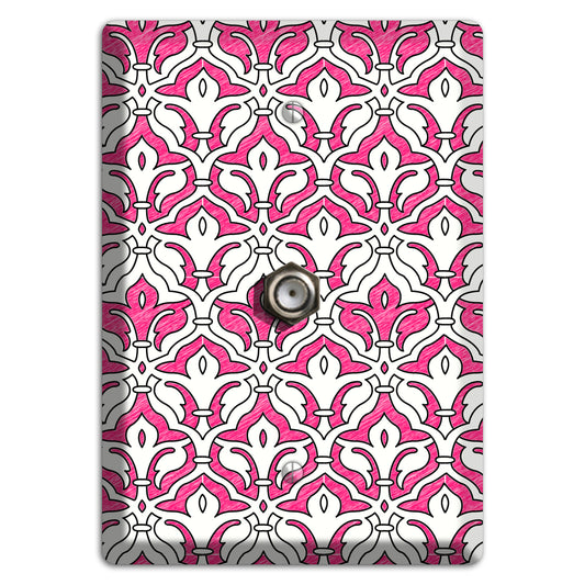 Pink Scallop Tapestry Cable Wallplate