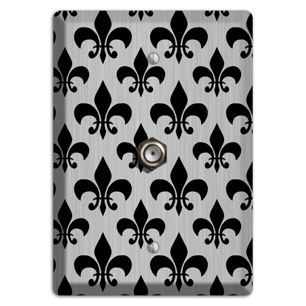 Fleur de Lis Stainless Steel Cable Wallplate