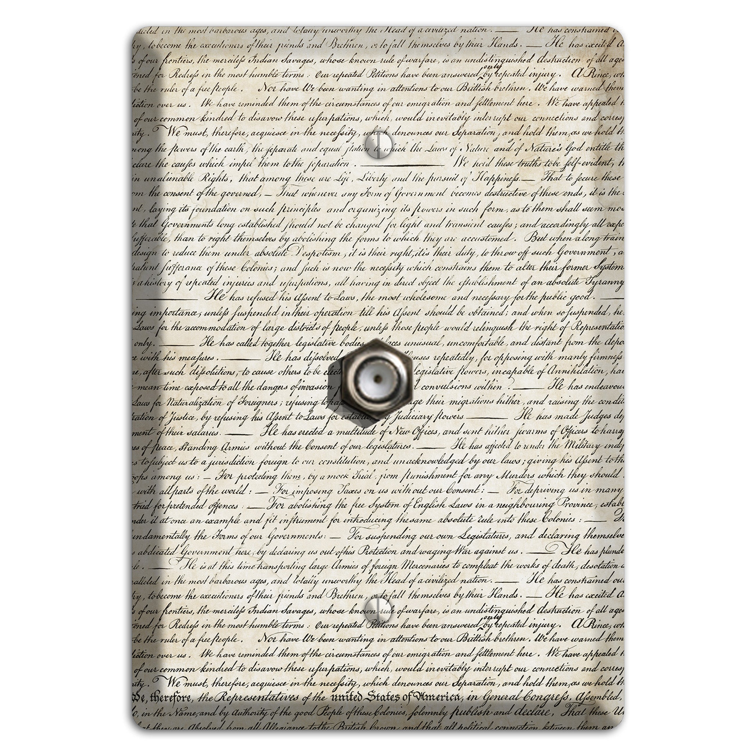 Stained Script Cable Wallplate