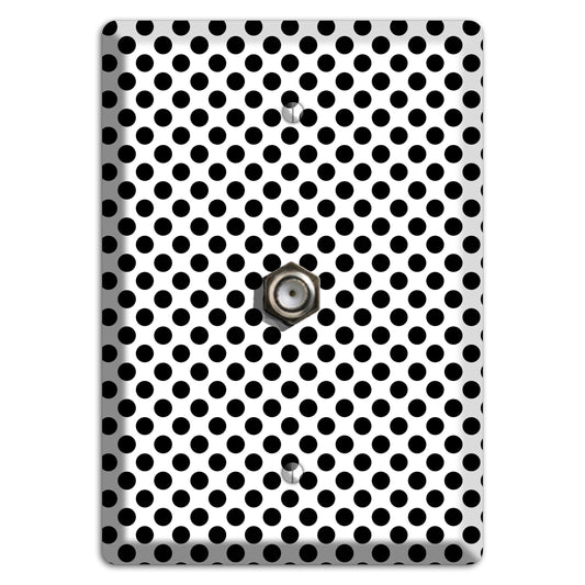 White with Black Packed Small Polka Dots Cable Wallplate