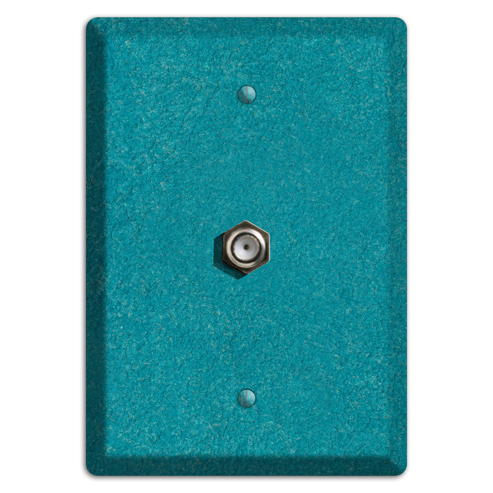 Stucco Teal Cable Wallplate