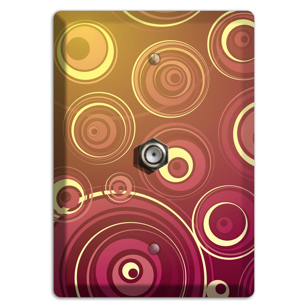 Maroon and Yellow Circles Cable Wallplate