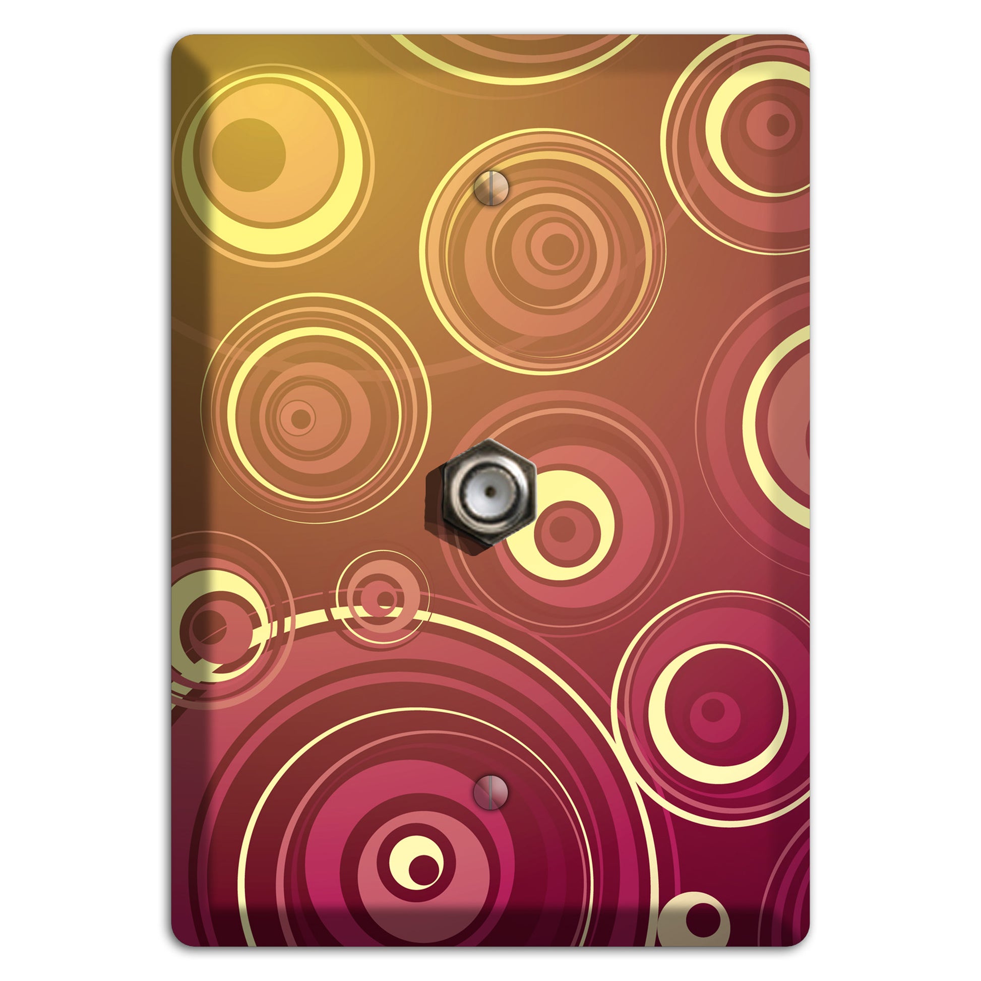 Maroon and Yellow Circles Cable Wallplate