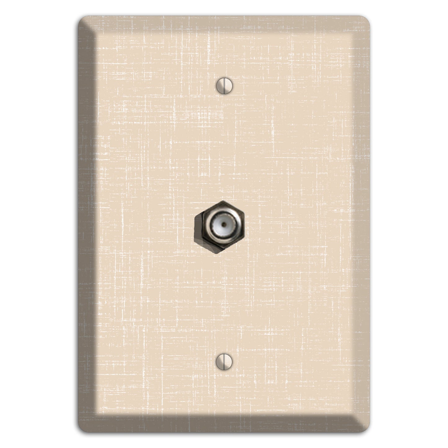 Double Spanish White Neutral Texture Cable Wallplate