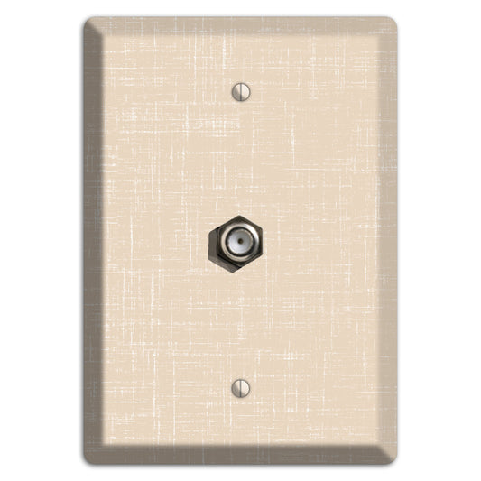 Double Spanish White Neutral Texture Cable Wallplate
