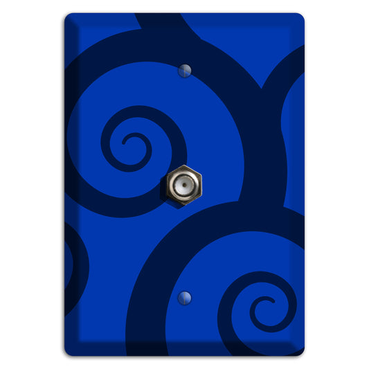 Blue Large Swirl Cable Wallplate